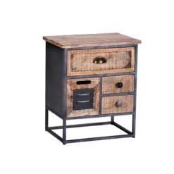 Kirkland's Home Natural Wood 3-Drawer Nights D With Cabinet- Nightstands