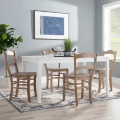 Kirkland's Home Natural Wood Farmhouse Dining Chairs, Set Of 2- Dining Chairs