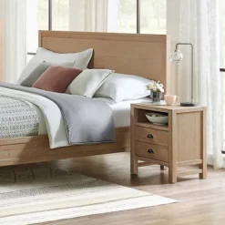 Kirkland's Home Natural Wood Grain Open Storage Nights D- Nightstands