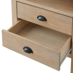 Kirkland's Home Natural Wood Grain Open Storage Nights D- Nightstands