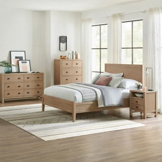 Kirkland's Home Natural Wood Grain Open Storage Nights D- Nightstands