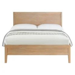 Kirkland's Home Natural Wood Grain Panel Queen Bed- Beds & Headboards