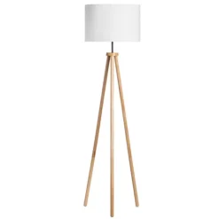 Kirkland's Home Natural Wood Modern Tripod Floor Lamp- Floor Lamps