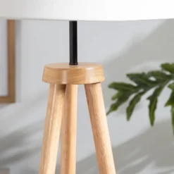 Kirkland's Home Natural Wood Modern Tripod Floor Lamp- Floor Lamps