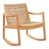 Kirkland's Home Natural Wood Modern Woven Rocking Chair- Accent Chairs