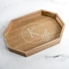 Kirkland's Home Natural Wood Monogram K Decorative Tray- Decorative Trays