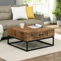 Kirkland's Home Natural Wood Plank Top Coffee Table- Coffee Tables