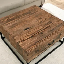 Kirkland's Home Natural Wood Plank Top Coffee Table- Coffee Tables