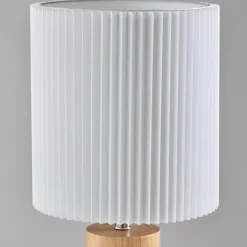 Kirkland's Home Natural Wood Pleated Shade Table Lamp- Table Lamps