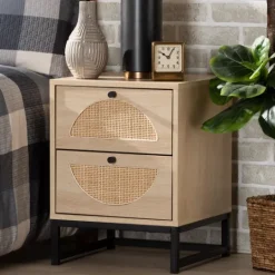 Kirkland's Home Natural Wood Rat Cut Out Nights D- Nightstands