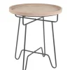 Kirkland's Home Natural Wood Round Tray Top Accent Table- Accent & End Tables
