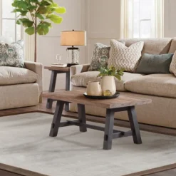 Kirkland's Home Natural Wood Sawhorse Coffee Table, 42X24 In.- Coffee Tables