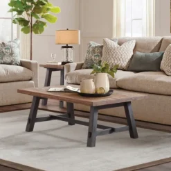 Kirkland's Home Natural Wood Sawhorse Coffee Table, 48X32 In.- Coffee Tables