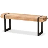 Kirkland's Home Natural Wood Stack Industrial Bench- Benches & Ottomans