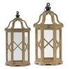 Kirkland's Home Natural Wood X-Frame Lanterns, Set Of 2- Lanterns