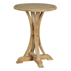 Kirkland's Home Natural Wooden Arched Base Round Top Accent Table- Accent & End Tables