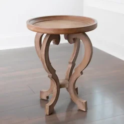 Kirkland's Home Natural Wooden Parker Accent Table- Accent & End Tables