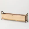 Kirkland's Home Natural Wooden Tray With Metal Handles- Decorative Trays