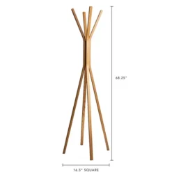 Kirkland's Home Natural Wooden Tripod Leg Coat Rack- Entryway Furniture