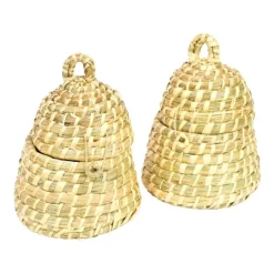 Kirkland's Home Natural Woven Beehive Coil Basket- Baskets & Boxes