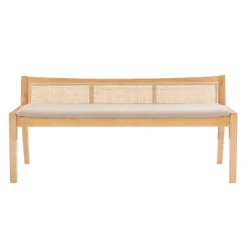 Kirkland's Home Natural Woven Rat Back Minimalist Bench- Entryway Furniture