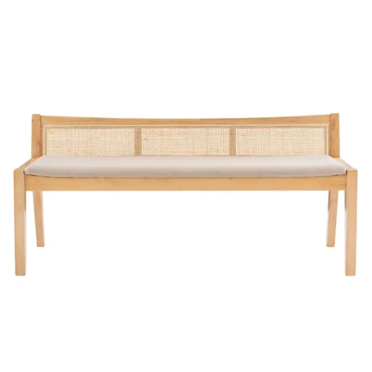 Kirkland's Home Natural Woven Rat Back Minimalist Bench- Entryway Furniture