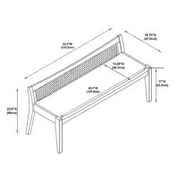 Kirkland's Home Natural Woven Rat Back Minimalist Bench- Entryway Furniture