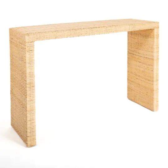 Kirkland's Home Natural Woven Rat Console Table- Console Tables