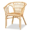 Kirkland's Home Natural Woven Rat Curved Back Dining Chair- Dining Chairs
