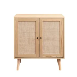 Kirkland's Home Natural Woven Rat Front Cabinet- Cabinets & Sideboards