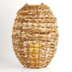Kirkland's Home Natural Woven Rat Led Lantern, 16 In.- Lanterns