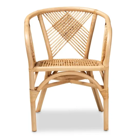 Kirkland's Home Natural Woven Rat X-Back Dining Chair- Dining Chairs