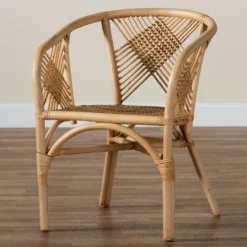 Kirkland's Home Natural Woven Rat X-Back Dining Chair- Dining Chairs