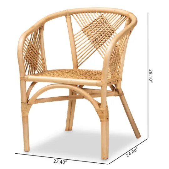 Kirkland's Home Natural Woven Rat X-Back Dining Chair- Dining Chairs