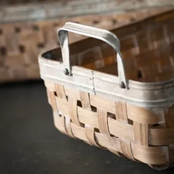 Kirkland's Home Natural Woven Reed And Metal Baskets, Set Of 2- Baskets & Boxes