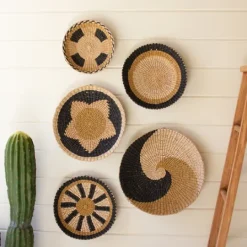 Kirkland's Home Natural Woven Seagrass 5-Pc. Wall Decoration Set- Wall Plaques