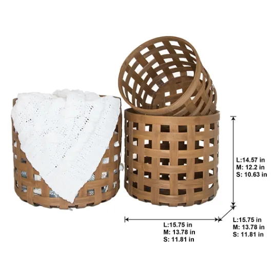 Kirkland's Home Natural Woven Wicker Round Baskets, Set Of 3- Baskets & Boxes