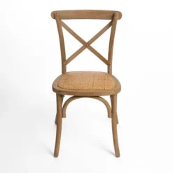 Kirkland's Home Natural X Frame Cane Seat Dining Chair- Dining Chairs
