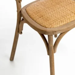 Kirkland's Home Natural X Frame Cane Seat Dining Chair- Dining Chairs