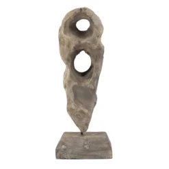 Kirkland's Home Naturally Abstract Raw Wooden Carved Figurine- Statues & Figurines