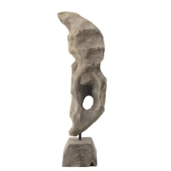 Kirkland's Home Naturally Abstract Raw Wooden Carved Figurine- Statues & Figurines