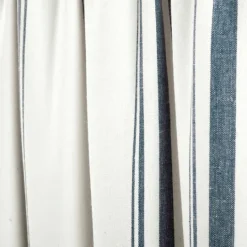 Kirkland's Home Navy & White Stripe Cafe Curtain Panel Set, 24 In.- Curtains & Drapes