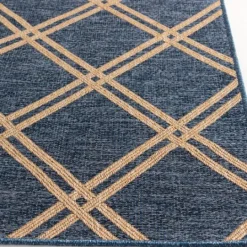 Kirkland's Home Navy Adelaide Trellis Outdoor Area Rug, 6X9- Outdoor Rugs