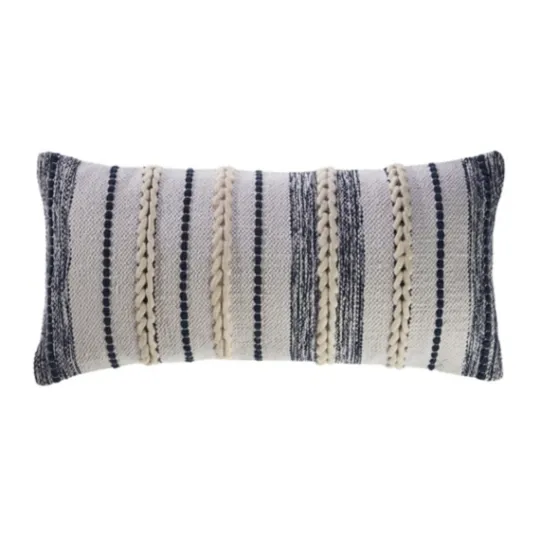Kirkland's Home Navy And White Braided Accent Pillow- Pillows