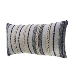 Kirkland's Home Navy And White Braided Accent Pillow- Pillows