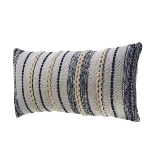 Kirkland's Home Navy And White Braided Accent Pillow- Pillows
