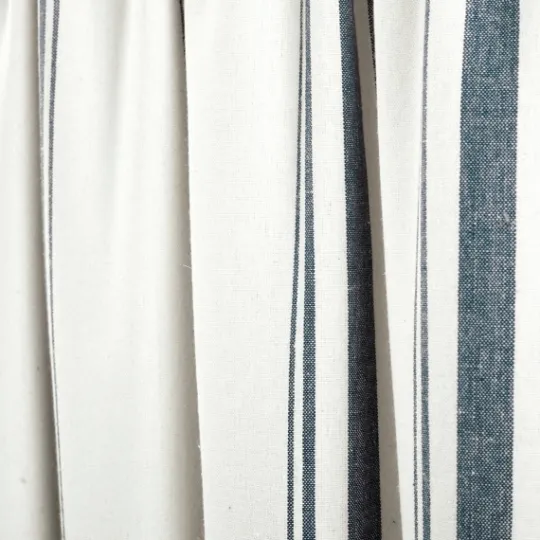 Kirkland's Home Navy And White Farmhouse Stripe Valance- Curtains & Drapes