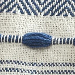 Kirkland's Home Navy And White Herringbone Stripe Throw- Blankets & Throws