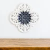 Kirkland's Home Navy And White Medallion Carved Plaque- Wall Plaques