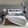 Kirkland's Home Navy And White 3-Pc. California King Duvet Set- Duvets